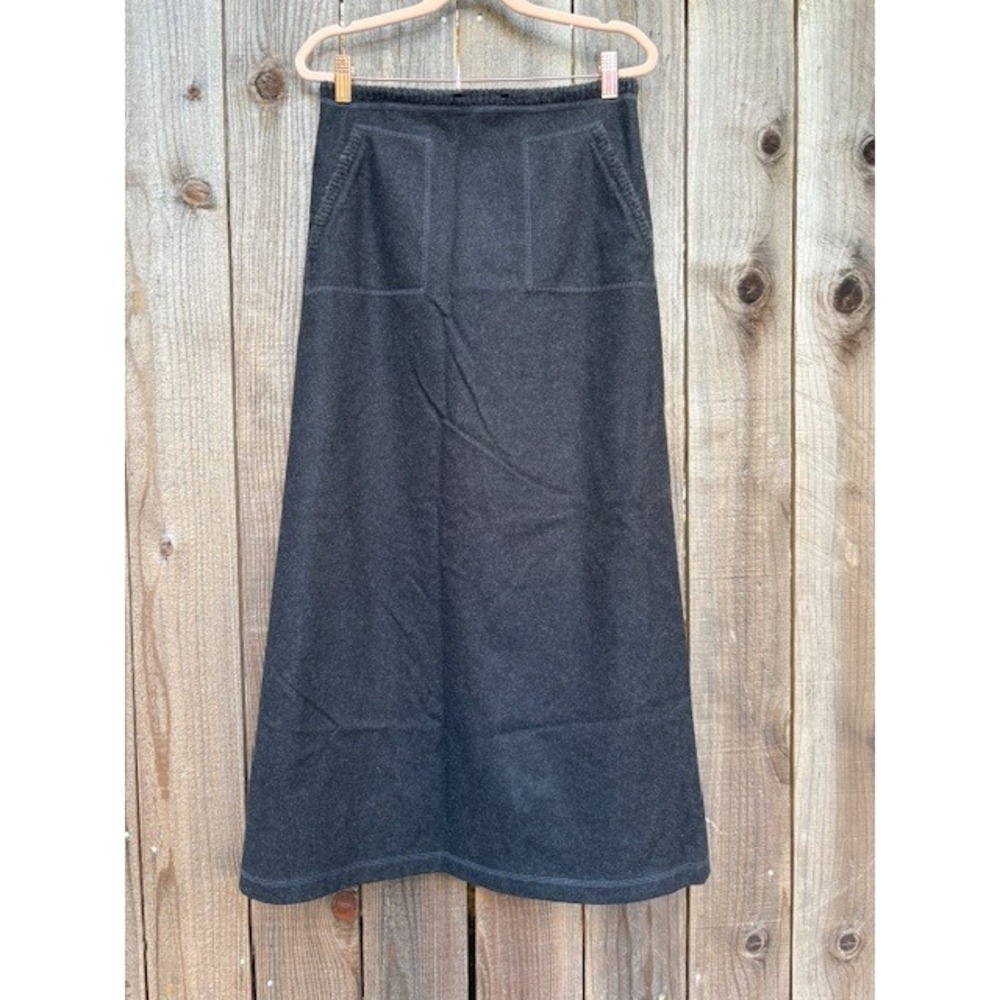 Vintage InWear Lambswool Blend Skirt Gray Long Maxi Skirt‎ Size 12 Women's